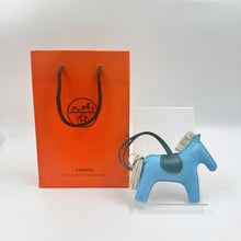 Load image into Gallery viewer, Hermes Rodeo Blue Celeste Horse Bag Charm MM TWS
