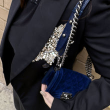 Load image into Gallery viewer, Chanel Navy Blue Velvet Mini Le Boy Bag