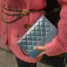 Load image into Gallery viewer, Chanel Iridescent Blue Wallet On Chain