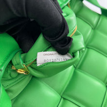 Load image into Gallery viewer, Bottega Veneta Small Padded Cassette Parakeet Green Leather Bag