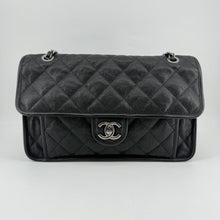 Load image into Gallery viewer, Chanel Black Quilted Caviar Leather French Riviera Flap Bag