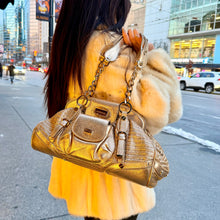 Load image into Gallery viewer, Versace Metallic Gold Chain Link Bag