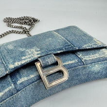 Load image into Gallery viewer, Balenciaga Denim Hourglass Wallet On Chain