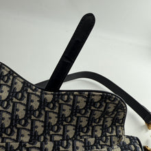 Load image into Gallery viewer, Christian Dior Blue Dior Oblique Jacquard Saddle Bag TWS