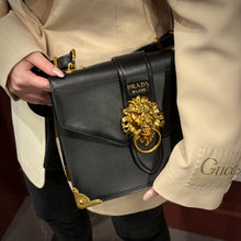 Load image into Gallery viewer, Prada Soft Saffiano Lions Head Cahier Shoulder Bag