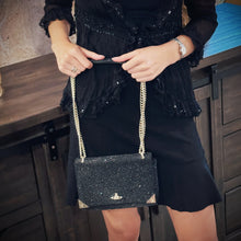 Load image into Gallery viewer, Vivienne Westwood Black Glitter Bag TWS