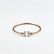 Load image into Gallery viewer, Tiffany T Wire Bracelet in 18K Rose Gold with Mother-of-pearl