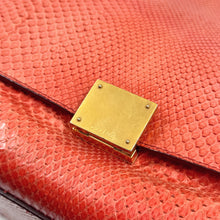 Load image into Gallery viewer, Celine Medium SnakeSkin Orange Trapeze Shoulder Bag TWS
