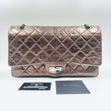 Load image into Gallery viewer, Chanel Metallic Charcoal Calfskin 2.55 Reissue 227 Double Flap Bag TWS