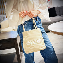 Load image into Gallery viewer, Chanel Lambskin Logo Camellia Tote Bag TWS