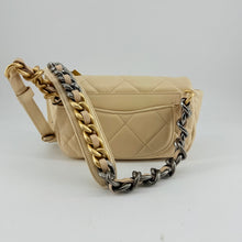Load image into Gallery viewer, Chanel Light Beige Lambskin Quilted Waist 19 Bag