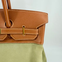 Load image into Gallery viewer, Hermes Brikin 35 Brown Epsom Olivia Canvas Gold Year2016