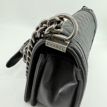 Load image into Gallery viewer, Chanel Medium Black Lambskin Ruthenium Hardware Le Boy Flap Bag