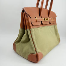 Load image into Gallery viewer, Hermes Brikin 35 Brown Epsom Olivia Canvas Gold Year2016