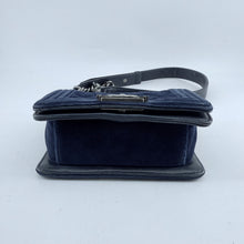 Load image into Gallery viewer, Chanel Navy Blue Velvet Mini Le Boy Bag