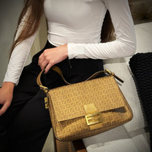 Load image into Gallery viewer, Fendi Gold Zucchino Canvas Mamma Forever Shoulder Bag TWS