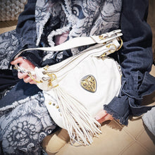 Load image into Gallery viewer, Gucci white leather studded Babouska heart hobo TWS