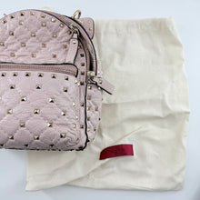 Load image into Gallery viewer, VALENTINO GARAVANI Nappa Quilted Mini Rockstud Spike Backpack Poudre