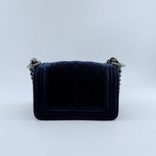 Load image into Gallery viewer, Chanel Navy Blue Velvet Mini Le Boy Bag