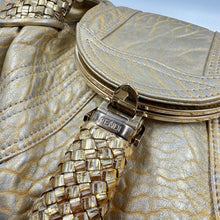 Load image into Gallery viewer, Fendi Metallic Gold Holographic Textured Leather Spy Hobo TWS