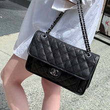 Load image into Gallery viewer, Chanel Black Quilted Caviar Leather French Riviera Flap Bag