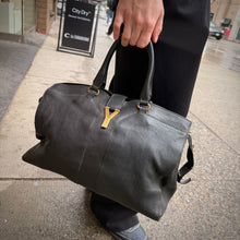 Load image into Gallery viewer, Yves Saint Laurent Black Lambskin Cabas Handbag