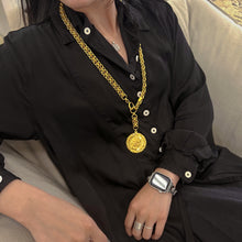 Load image into Gallery viewer, Chanel Coco mark Lion Metrasse Coin Medallion Long chain Necklace Year 1980S