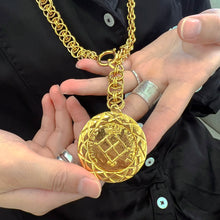 Load image into Gallery viewer, Chanel Coco mark Lion Metrasse Coin Medallion Long chain Necklace Year 1980S