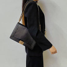Load image into Gallery viewer, Chanel glazed leather le boy flap bag