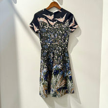 Load image into Gallery viewer, Valentino Landscape Jacquard Fit-and-Flare Dress in Black