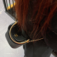 Load image into Gallery viewer, Chanel Bucket Bag Black Lambskin Chevron Quilted With Handle