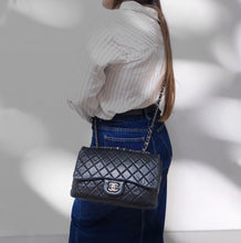Load image into Gallery viewer, Chanel Classic Flap Large Lambskin Bag Black/Silver