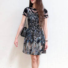 Load image into Gallery viewer, Valentino Landscape Jacquard Fit-and-Flare Dress in Black