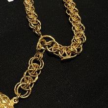 Load image into Gallery viewer, Chanel Coco mark Lion Metrasse Coin Medallion Long chain Necklace Year 1980S