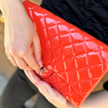 Load image into Gallery viewer, Chanel Patent Orange Clutch On Chain