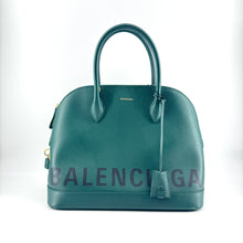 Load image into Gallery viewer, Balenciaga Logo Green Leather Ville Two-way Bag