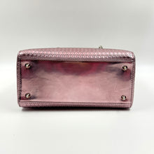 Load image into Gallery viewer, CHRISTIAN DIOR Metallic Pink Microcannage Leather Medium Lady Dior Tote TWS