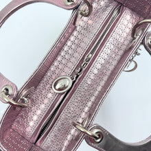 Load image into Gallery viewer, CHRISTIAN DIOR Metallic Pink Microcannage Leather Medium Lady Dior Tote TWS