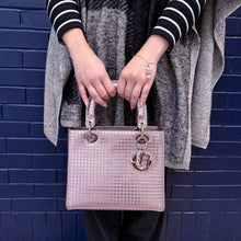 Load image into Gallery viewer, CHRISTIAN DIOR Metallic Pink Microcannage Leather Medium Lady Dior Tote TWS