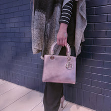 Load image into Gallery viewer, CHRISTIAN DIOR Metallic Pink Microcannage Leather Medium Lady Dior Tote TWS