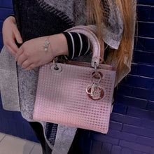 Load image into Gallery viewer, CHRISTIAN DIOR Metallic Pink Microcannage Leather Medium Lady Dior Tote TWS