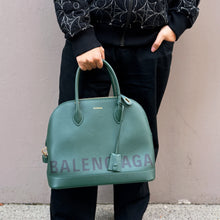 Load image into Gallery viewer, Balenciaga Logo Green Leather Ville Two-way Bag