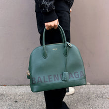 Load image into Gallery viewer, Balenciaga Logo Green Leather Ville Two-way Bag