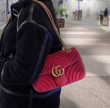 Load image into Gallery viewer, Gucci Pink Velvet GG Marmont Mini Metelasse Two-way Bag TWS