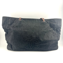 Load image into Gallery viewer, Chanel GM Black Denim Tote TWS