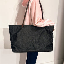 Load image into Gallery viewer, Chanel GM Black Denim Tote TWS