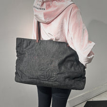 Load image into Gallery viewer, Chanel GM Black Denim Tote TWS