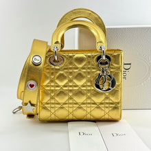 Load image into Gallery viewer, Dior Metallic Grained Calfskin Cannage Small Lucky Badges My Lady Dior Gold