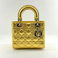 Load image into Gallery viewer, Dior Metallic Grained Calfskin Cannage Small Lucky Badges My Lady Dior Gold