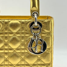 Load image into Gallery viewer, Dior Metallic Grained Calfskin Cannage Small Lucky Badges My Lady Dior Gold
